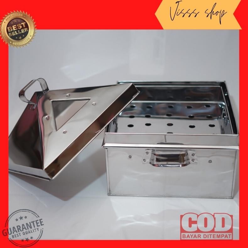 Klakat Kukusan 45cm Stainless Kotak Persegi Dimsum Syomay Bolu Kukus Muffin Nugi