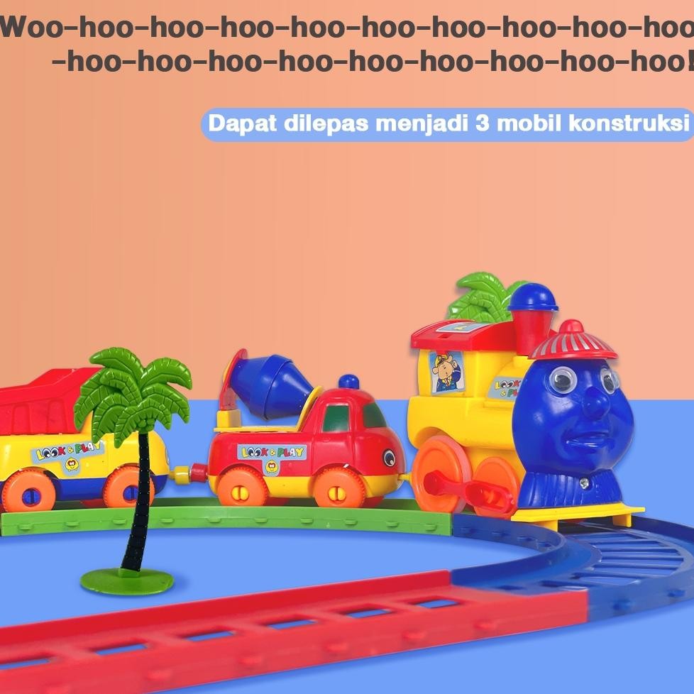 Terlaris Kikitoy Kereta Api Mainan Rel Panjang Kereta Set Miniatur Kereta Api Railking Mobil Mobilan