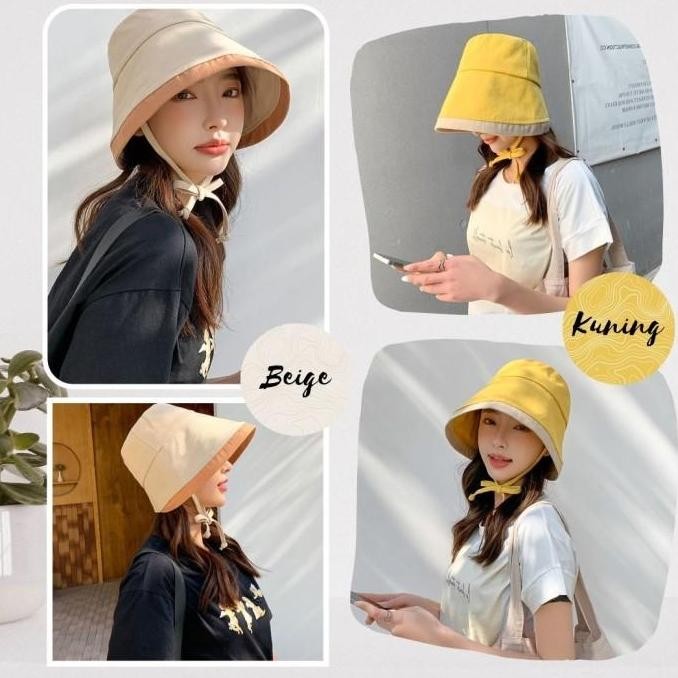 Baru Topi Kerudung Wanita Model Amish - Bucket Hat Fashion Unik Ada Tali