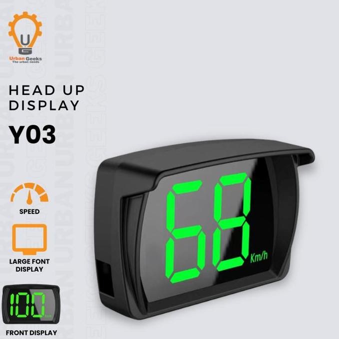 HUD Y03 NON OBD2 CAR GPS HEAD UP DISPLAY VEHICLE SPEED ORIGINAL DAN TERPERCAYA