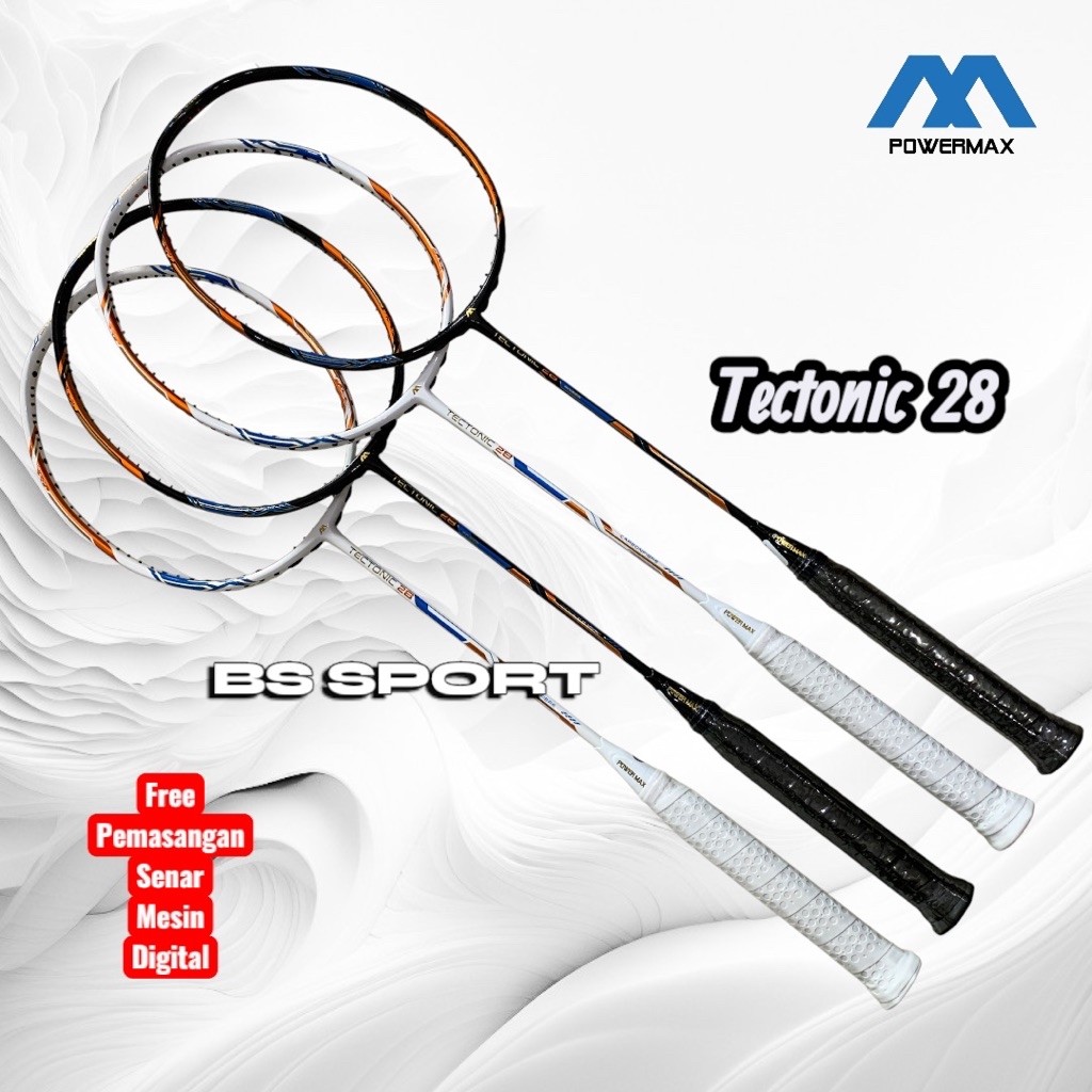raket POWERMAX TECTONIC 28 33lbs raket Powermax badminton ORIGINAL 100%