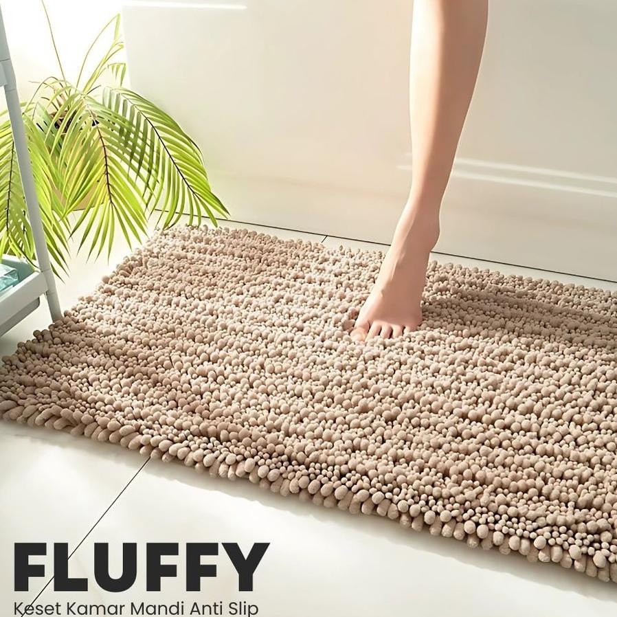 Kivi Keset Kamar Mandi Anti Slip Fluffy 40X60Cm Keset Kamar Mandi Anti Slip Tebal Keset