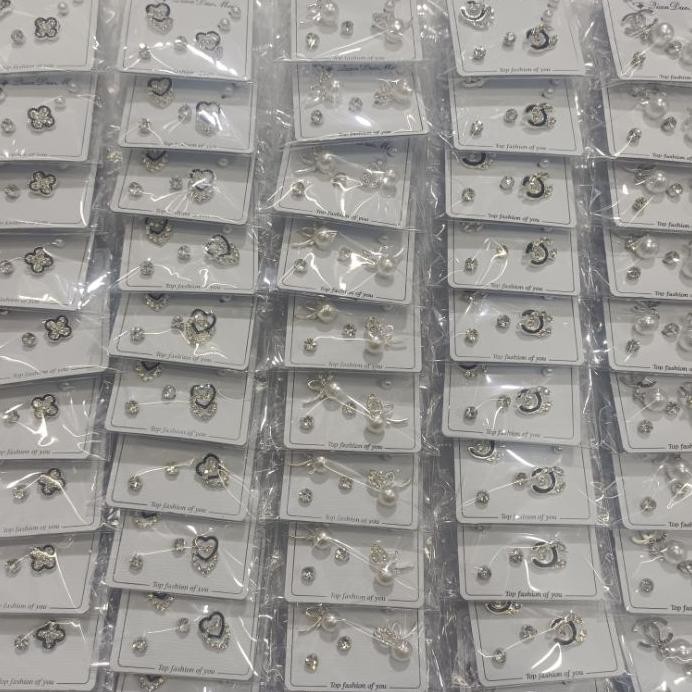 Grosir Anting Set3 Korea 1 Renceng Isi 12 Set...