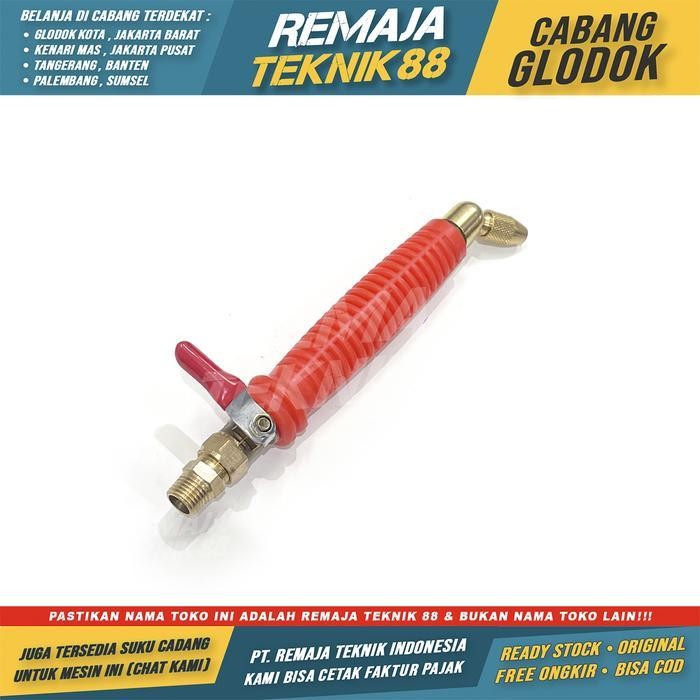Nozzle Steam Alat Cuci Ac Jet / Gagang + Keran Merah + Apollo Bengkok Original Dan Terpercaya