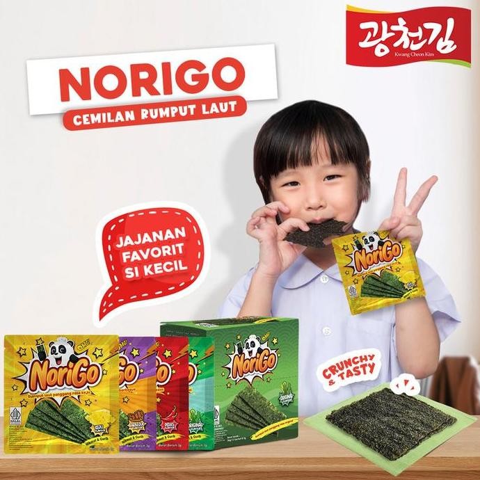 

JB KC. Norigo (1 BOX ISI 12 PCS) / Nori Sachet Seaweed Snack 3g Rumput La None