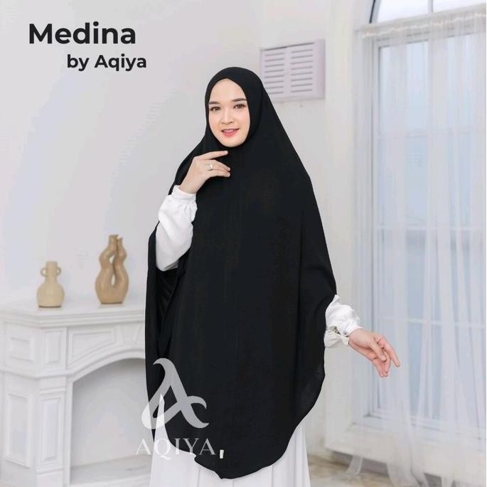 PROMO MEDINA PREMIUM BY AQIYA KERUDUNG BERGO SUPER JUMBO KHIMAR SYAR'I CRINKLE AIRFLOW PREMIUM GARAN