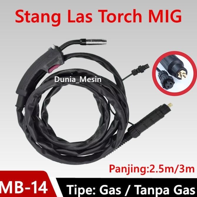 Terlaris Mb14 Torch Mig Co2 Mb 14 Stang Las  Ak Welding Torch 2.5M 3M Mb14 Mb-14