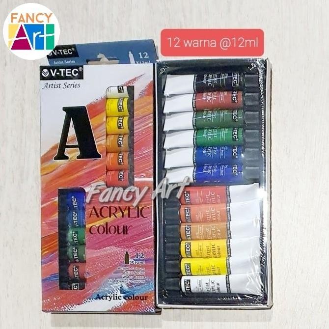 

V-Tec Acrylic Colour 12Ml Set 12 Warna Cat Akrilik