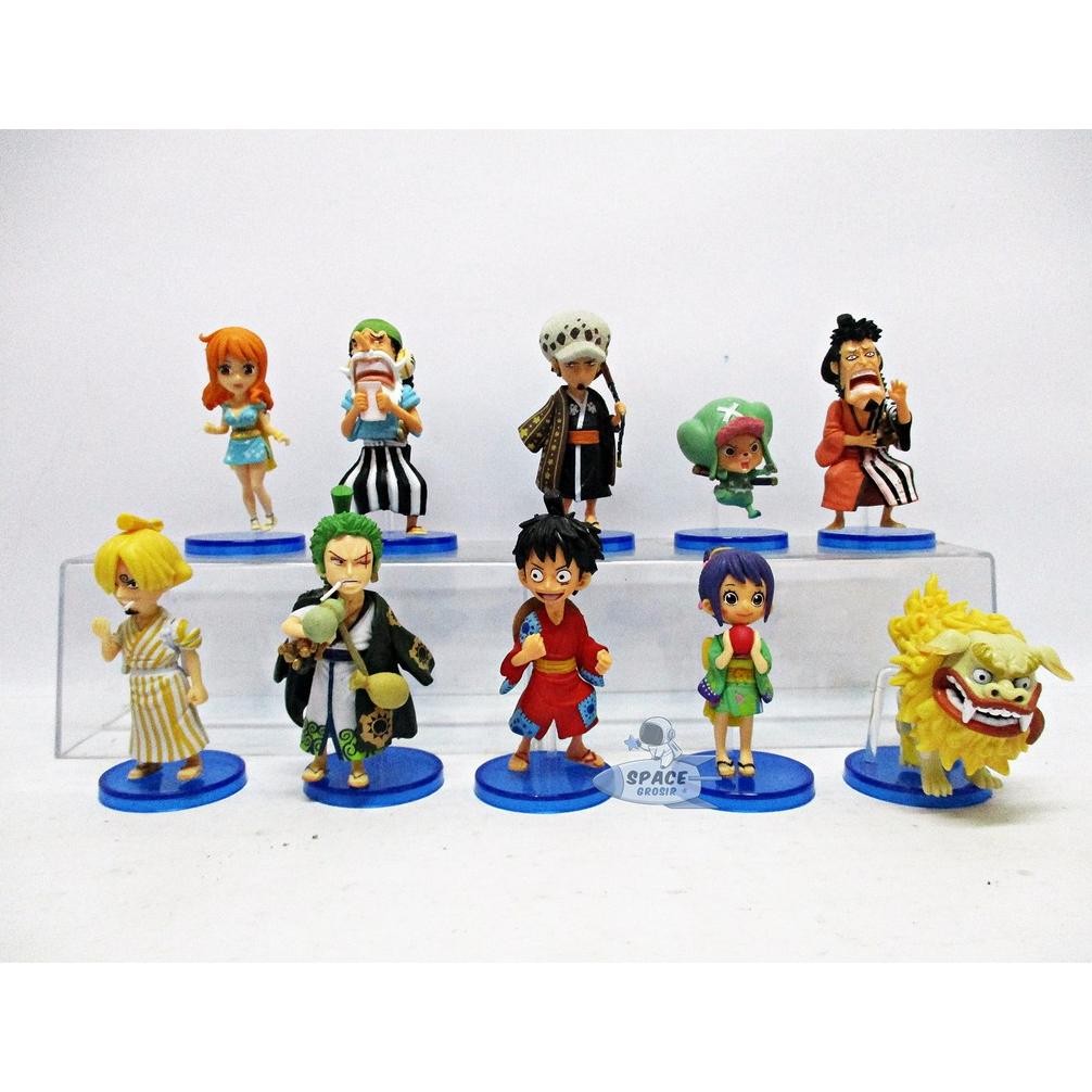 Terlaris Action Figure One Piece Arc Wano Wcf Kws Luffytaro Sangoro Zorojuro Set 10 Pcs