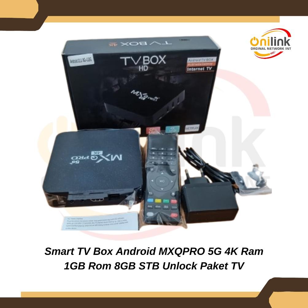 Smart TV Box Android MXQPRO 5G 4K Ram 1GB Rom 8GB STB Unlock Paket TV