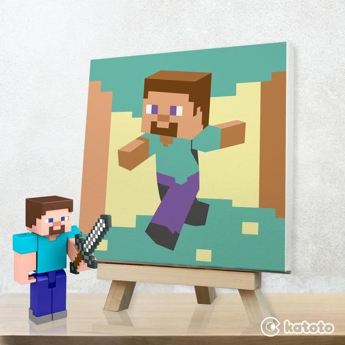 

Paint By Numbers Steve Minecraft Video Game Painting Kit By Number