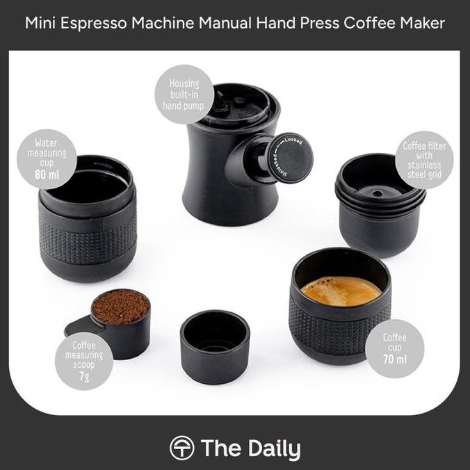 MINI ESPRESSO MACHINE MANUAL HAND PRESS COFFEE MAKER - ALAT KOPI ESPRESSO TEKANAN MANUAL PORTABLE