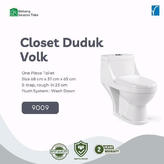 Closet Duduk / Monoblok One Pieces Volk 9009 Putih Ekonomis
