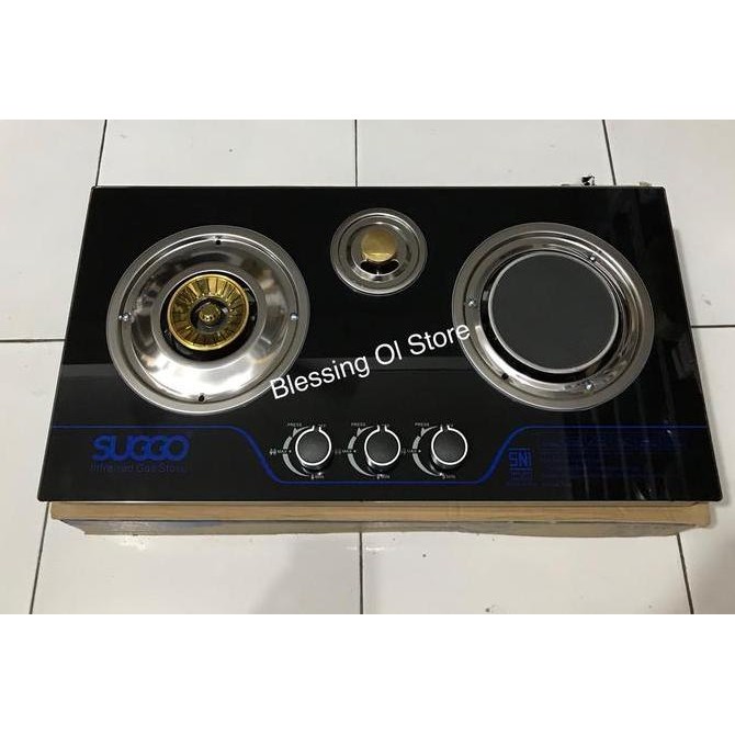 Kompor gas 3 Tungku Suggo Sg-301 / Kompor gas 3in1 / Kompor LKL 3in1