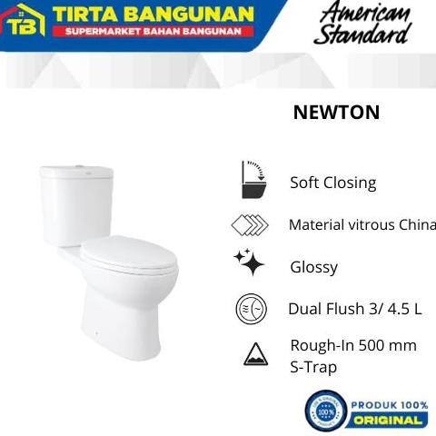 American Standard Newton Dual Flush Ccst Closet / Kloset / Toilet / Wc Duduk Putih 3 / 4,5 Lt As 50 