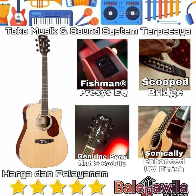 Gitar Akustik Elektrik Gitar Cort Mr710F Nat Mr 710F Natural Ori