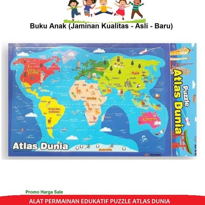 Puzzle Peta Atlas Dunia Untuk Anak Erlangga For Kids