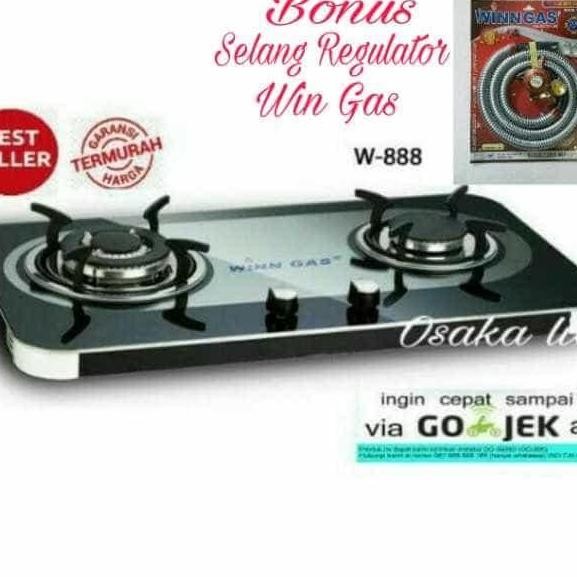 Kompor Gas Tanam Kaca Win Gas W888 2 Tungku