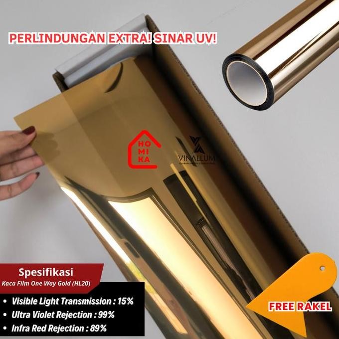 Kaca Film One Way Gold Vinallum Jendela Rumah