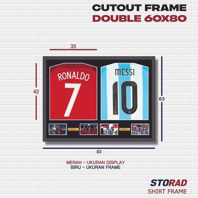 60 X 80 Double Cutout Frame Bingkai Pigura Display Jersey Baju Kaos Sepak Bola Cd-Mnf Co
