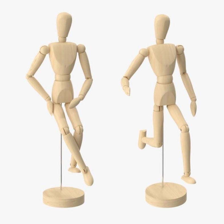 

Manekin Kayu V-TEC / Wooden Mannequin VTEC 30 cm / Manikin menggambar Pose Model Sketching Drawing Gambar Nugi