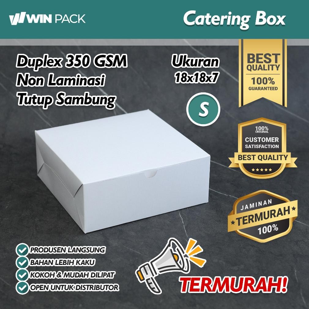 (20 Pcs) Box Nasi | Box Kotak Catering Ukuran 20x20 | 18x18 | Premium Putih Bersih Nugi