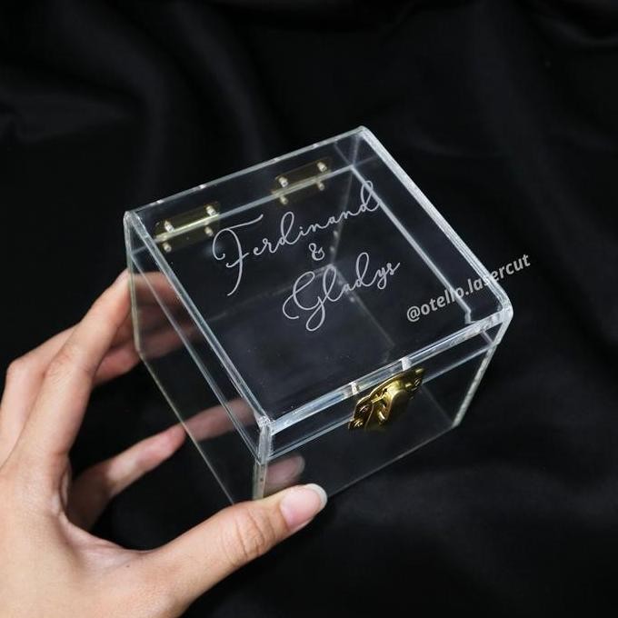 Kotak Cincin Akrilik Ring Box Acrylic Tempat Cincin Nikah Box Akrilik
