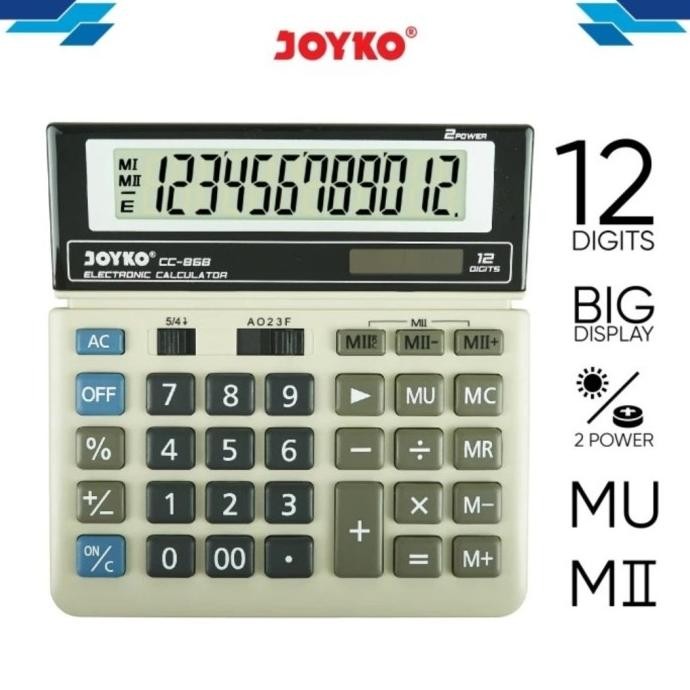 

KALKULATOR JOYKO CC-868 ORIGINAL - CALCULATOR 12 Digit Desktop CC868 Big Display Nugi