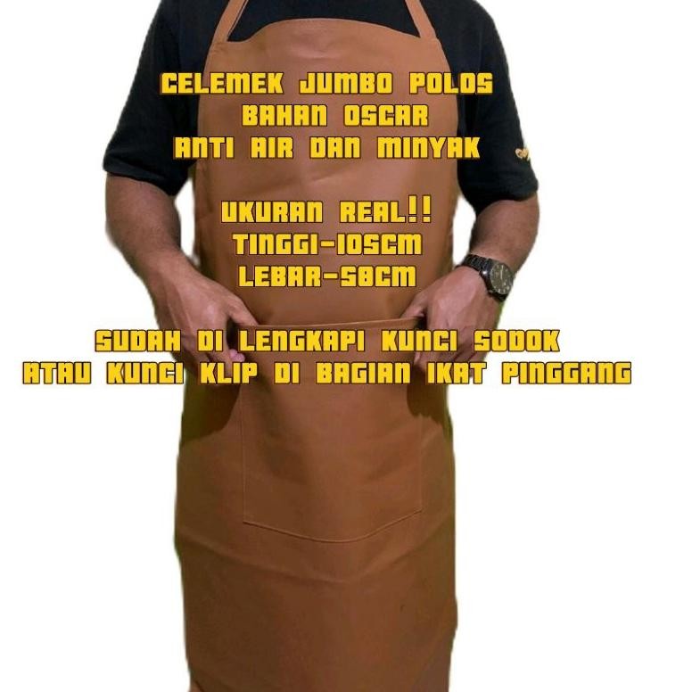 Celemek anti air dan minyak-Apron polos jumbo- bahan Oscar kulit sintetis-pelindung memasak celemek 