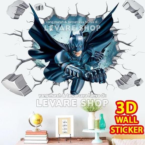 3D Wall Sticker - Stiker Dekorasi Dinding Tembok Superhero Batman