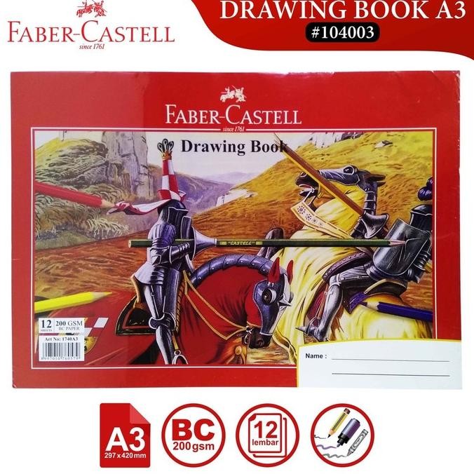

BUKU GAMBAR A3 FABER CASTELL DRAWING BOOK KERTAS LUKIS TEBAL 200 GSM ++ Nugi