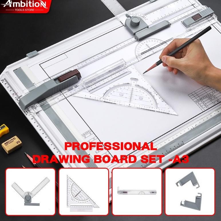 

A3 Professional Drawing Board Terpercaya Meja Gambar Arsitek A3 Free Rotrin Isograph Rapido Promo Nugi