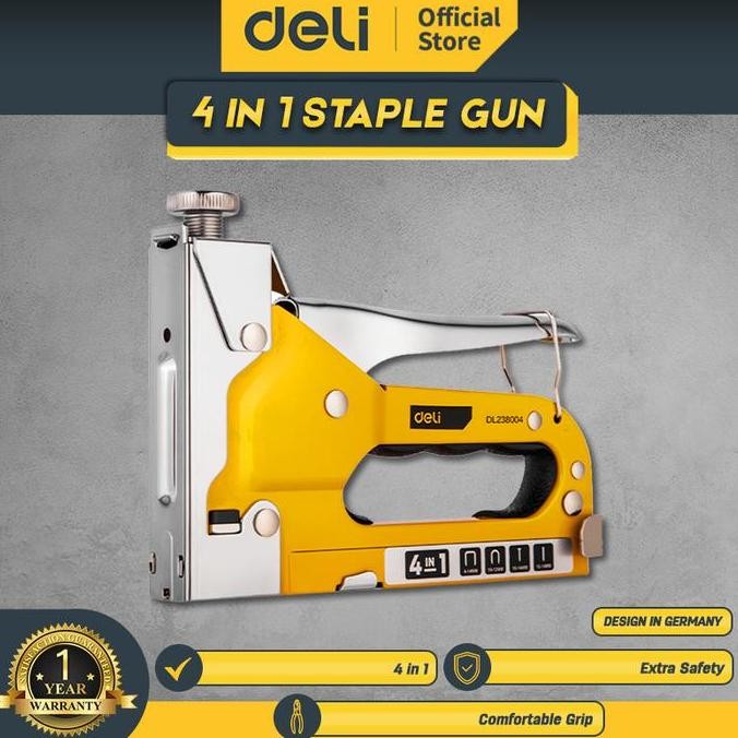 

Tersedia Deli Tools Stapler Gun Tacker 4 in 1 DL238004 Alat Staples Tembak Heavy Duty untuk Kayu