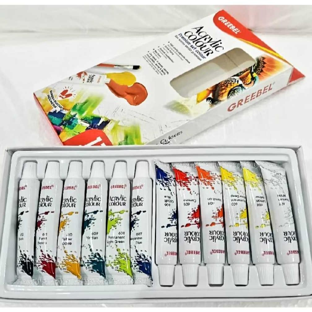 

CAT ACRYLIC PREMIUM SET 12 COLOUR GREEBEL 12 WARNA 6ML TERMURAH Nugi