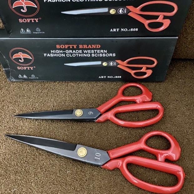 Gunting Softy / Gunting Kain Gagang Karet Premium / Gunting Taylor / Gunting Penjahit Nugi