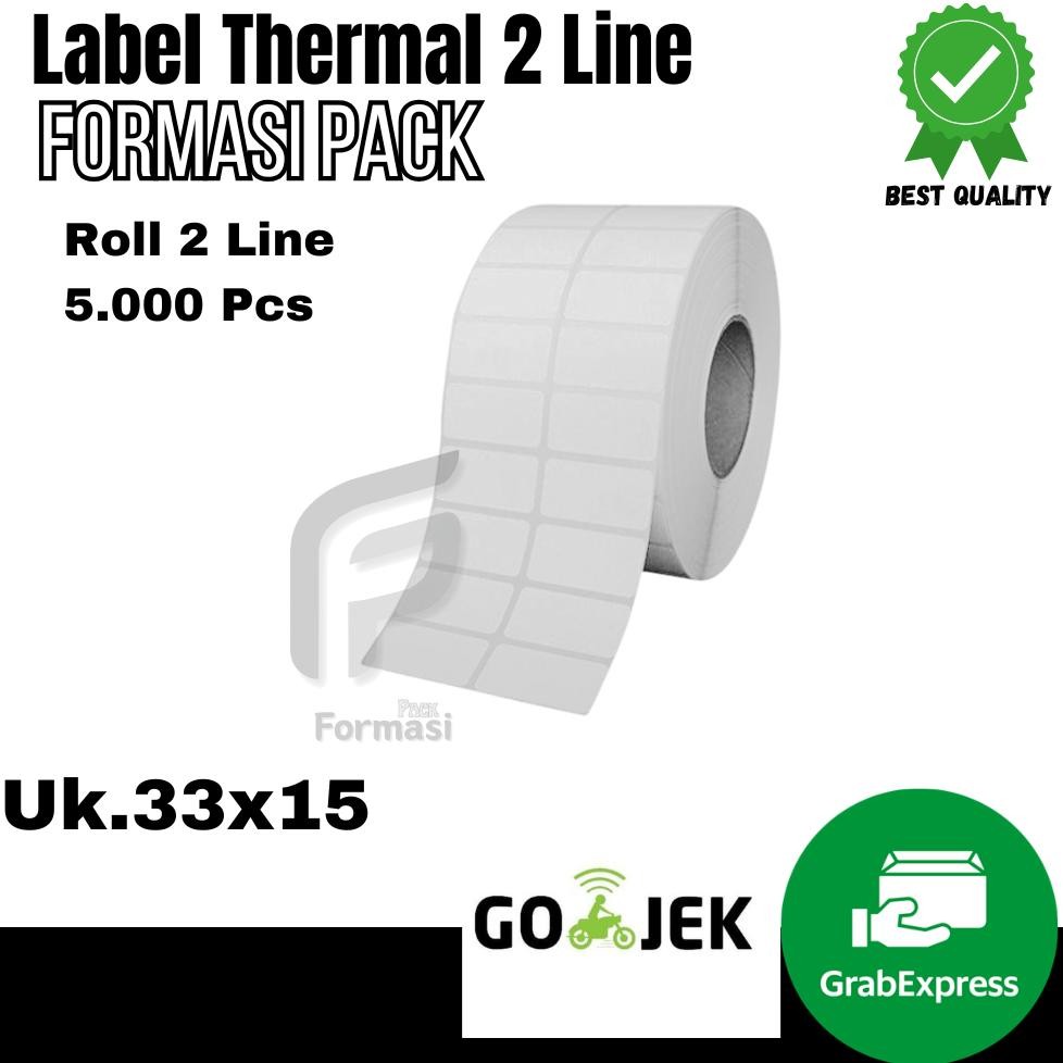 

Label Sticker Thermal Roll 2 Line 33X15 5000PCS, Label Sticker, Thermal Sticker Nugi