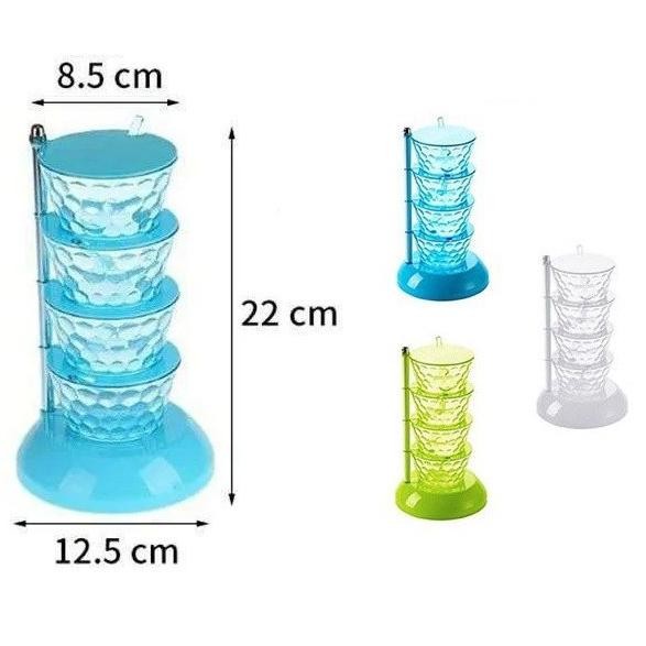 Rak Bumbu Tingkat Plastik Rak 4Susun Dapur Rak Bumbu Dapur Siena Nugi