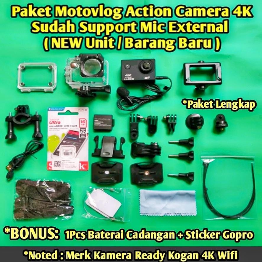 Kogan SBOX 4K Ultra Wifi Sport Cam Action Camera 4K Full HD Modif Mic External Kamera Aksi Nugi
