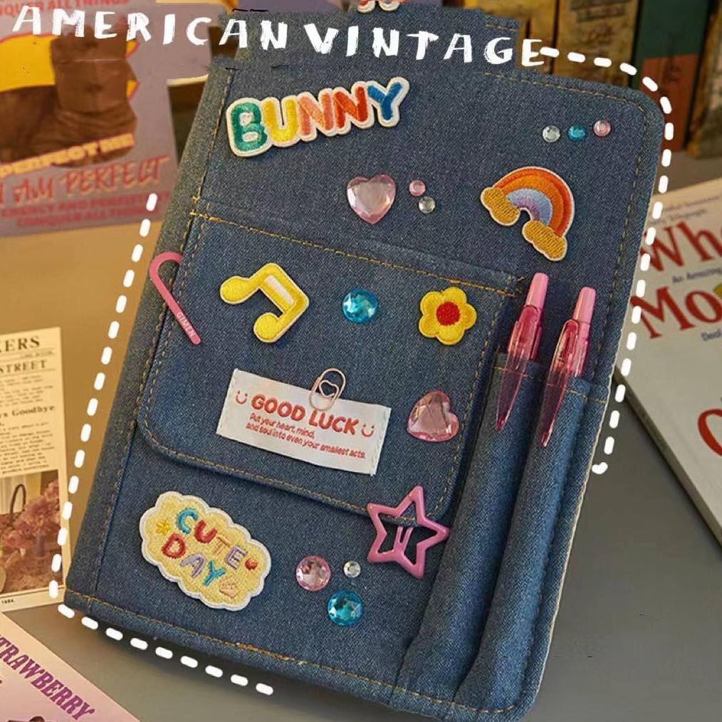 

y2k Notebook A5 Cover binder American Vintage Binder Buku diary /Y2K Cool Binder Album A5 Kpop idol Photocard Collect Book Nugi