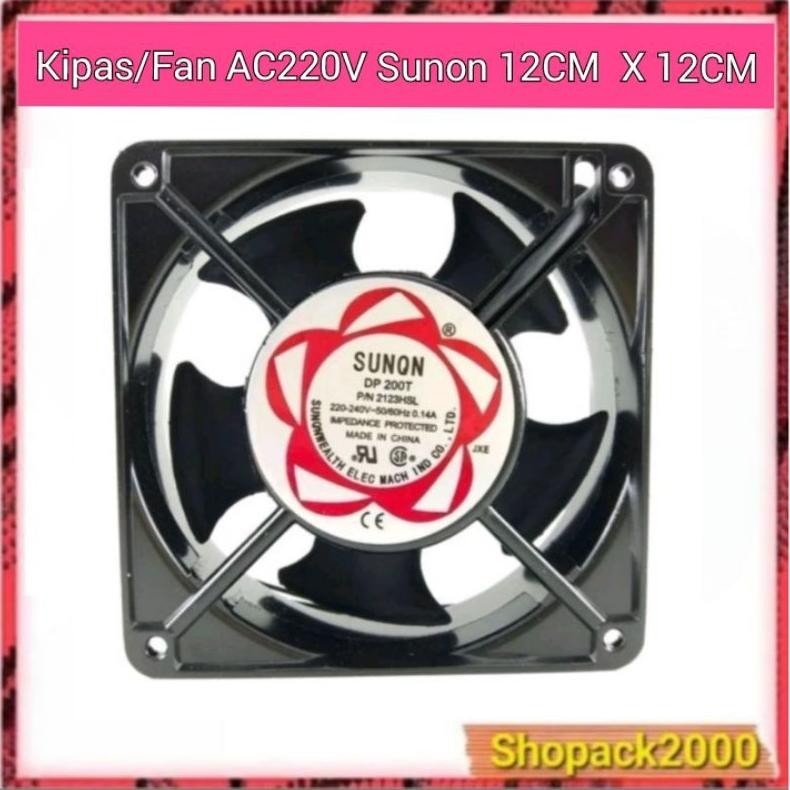 Kipas AC 220V 12x12 cm / Fan AC 220 Volt 12 cm tebal 3,8 cm Fan AC 220V Nugi