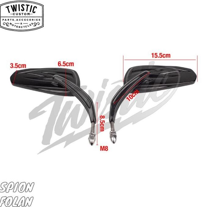 Spion Oval Folan Motor Harley Davidson Benelli EVO EFI Keeway Custom