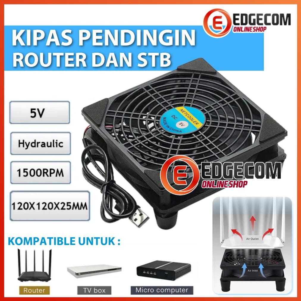 Kipas Pendingin 12x12cm  FAN DC 5V untuk WIFI ROUTER , STB , TV BOX FAN COOLER Nugi