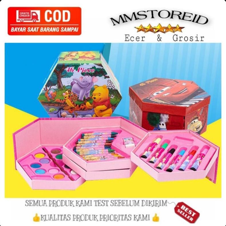 

MM - Crayon set 46 art set crayon pensil warna crayon warna lengkap crayon pensil serbaguna all in warna Nugi