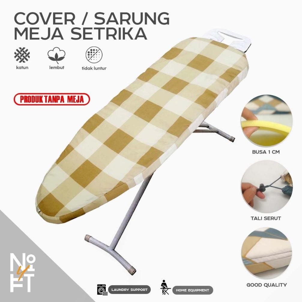Cover Meja Setrika Papan Isi Busa 1cm Sarung Kain Pelapis Ironing Board Stora Krisbow Nugi