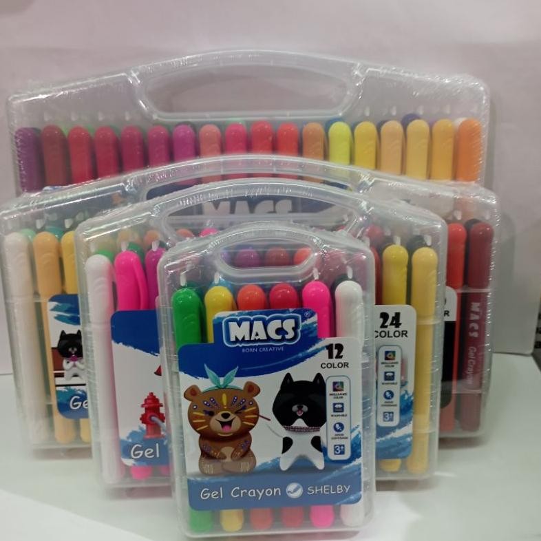 

MACS GEL CRAYON 12,24,36,48 warna (semua media & dapat dihapus) / pcs Nugi