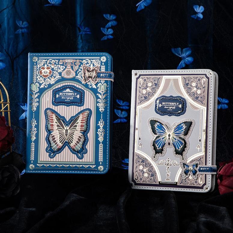 

Magnetic Notebook Butter & Fly / Buku Diary PU Leather Buku Tulis 0796 Nugi