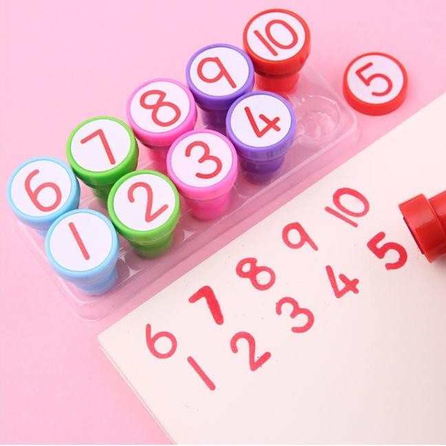 

Stamp angka 10 pcs, stempel angka, stempel utk edukasi anak murah meriah Nugi