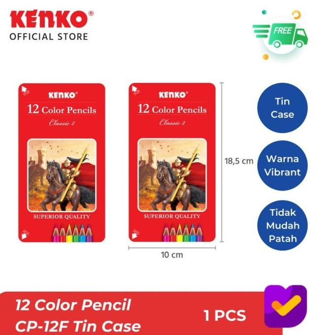 

SOS Pensil Warna KENKO 12 Warna Panjang Tin Case / Pensil Mewarnai/Coloring Pencil Nugi