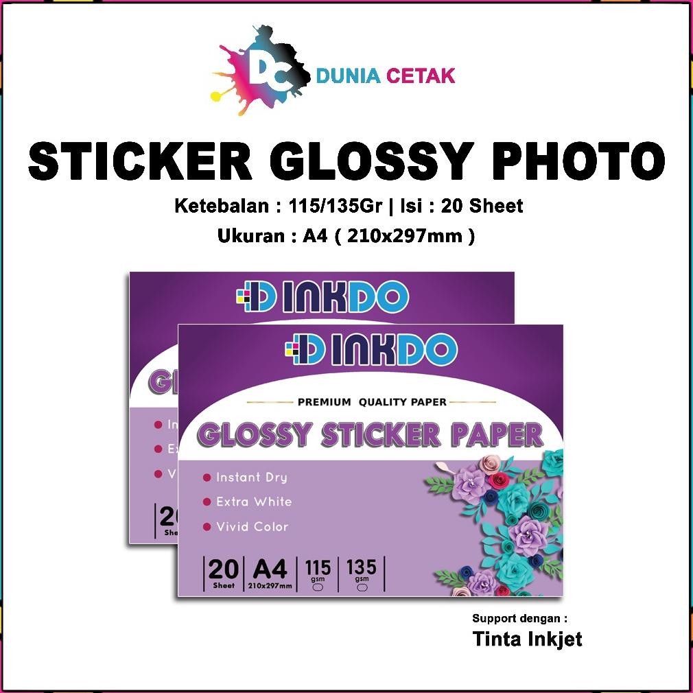 

Kertas Stiker - High Glossy Sticker Paper Inkdo A4 Nugi