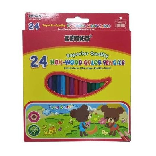

Pensil Warna / Colored Pencils Superior Quality Non-Wood - Kenko CP-24FNW 24 Warna MURAH Nugi